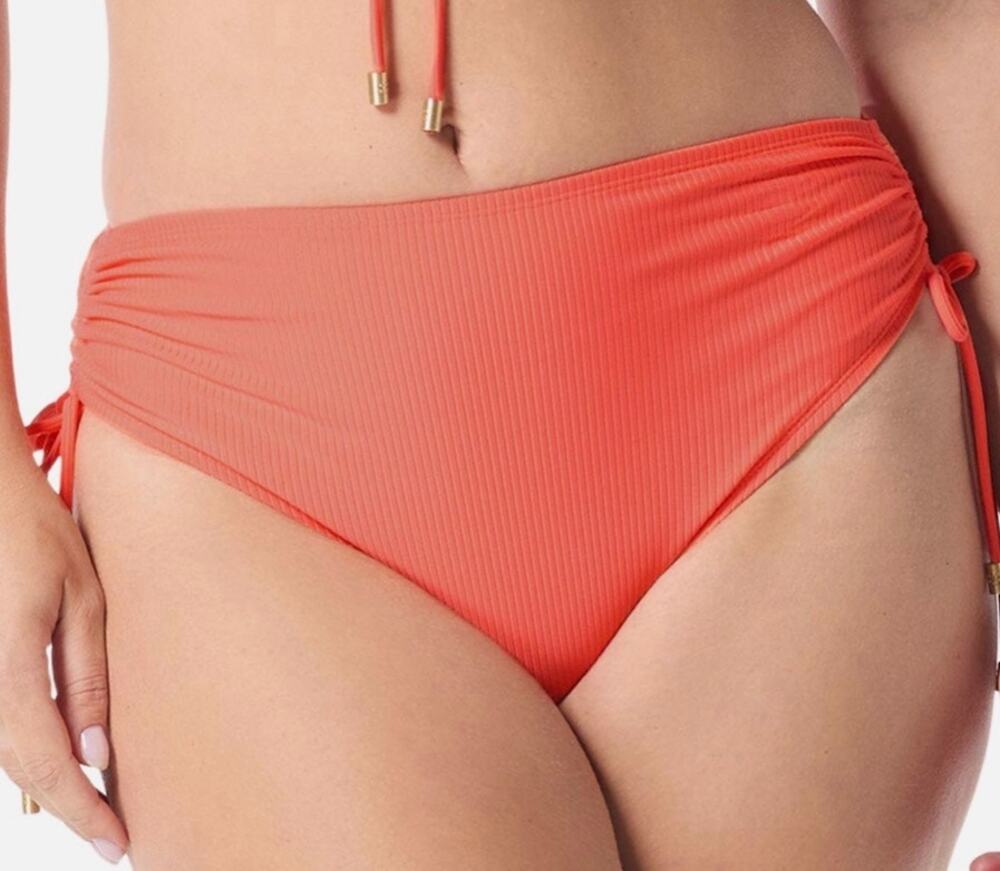 Coco Reef Inspire Sea Coral Shirred High Waist Bikini Bottom M NWT